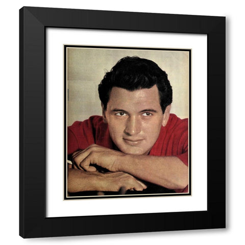 Rock Hudson, 1956 Black Modern Wood Framed Art Print with Double Matting by Vintage Hollywood Archive
