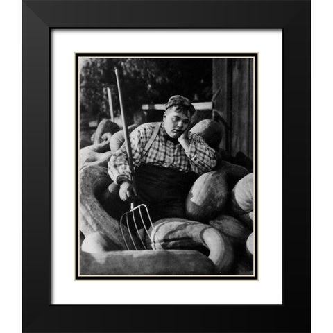 Roscoe Arbuckle, in Love, 1919 Black Modern Wood Framed Art Print with Double Matting by Vintage Hollywood Archive