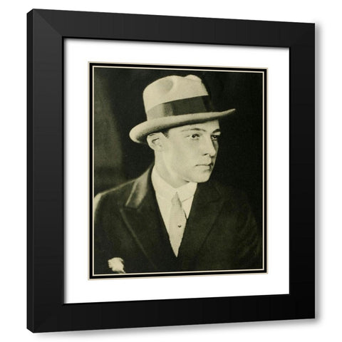 Rudolph Valentino, 1924 Black Modern Wood Framed Art Print with Double Matting by Vintage Hollywood Archive