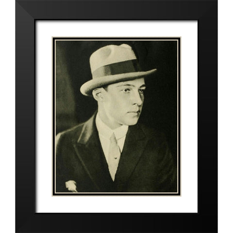 Rudolph Valentino, 1924 Black Modern Wood Framed Art Print with Double Matting by Vintage Hollywood Archive