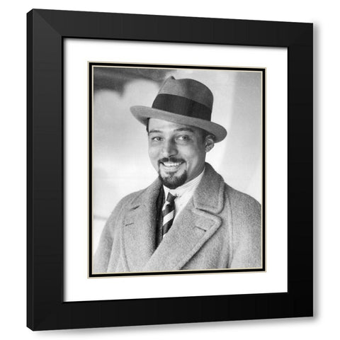 Rudolph Valentino with Beard, 1924 Black Modern Wood Framed Art Print with Double Matting by Vintage Hollywood Archive