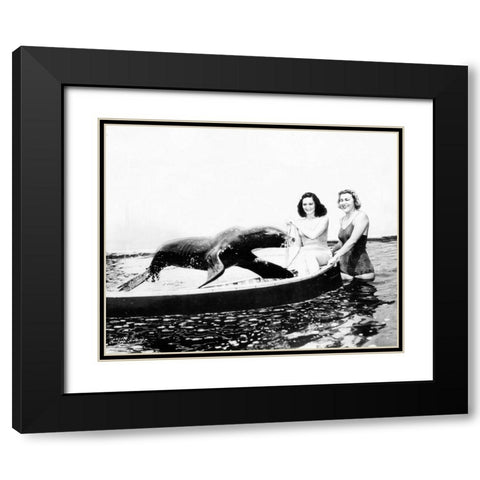 Sharkey the Seal, 1941 Black Modern Wood Framed Art Print with Double Matting by Vintage Hollywood Archive