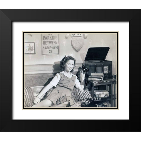 Shirley Temple, Miss Annie Rooney, 1942 Black Modern Wood Framed Art Print with Double Matting by Vintage Hollywood Archive
