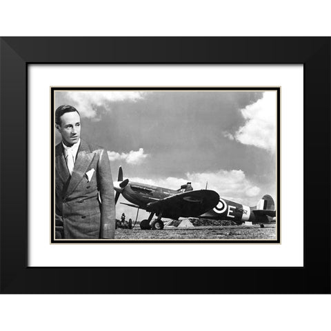 Spitfire, 1943 Black Modern Wood Framed Art Print with Double Matting by Vintage Hollywood Archive