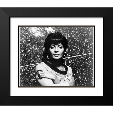 Nichelle Nichols, Star Trek, 1967 Black Modern Wood Framed Art Print with Double Matting by Vintage Hollywood Archive