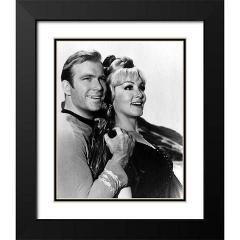 William Shatner, Julie Newmar, Star Trek Black Modern Wood Framed Art Print with Double Matting by Vintage Hollywood Archive