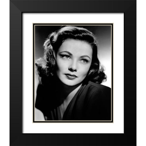 Gene Tierney Black Modern Wood Framed Art Print with Double Matting by Vintage Hollywood Archive