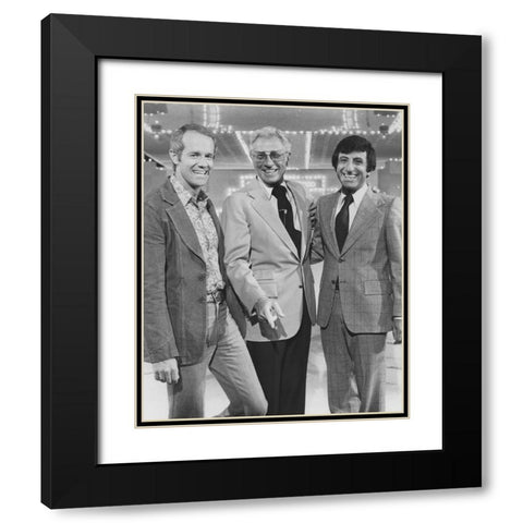 Mike Farrell, Allen Ludden, Jamie Farr, Stumpers, 1976 Black Modern Wood Framed Art Print with Double Matting by Vintage Hollywood Archive