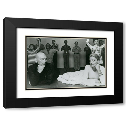 Yul Brynner, Constance Towers, The King and I, 1976 Black Modern Wood Framed Art Print with Double Matting by Vintage Hollywood Archive