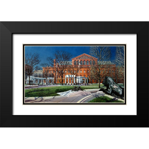 Washington Chronicle Judiciary Square Black Modern Wood Framed Art Print with Double Matting by Wang, John Z.