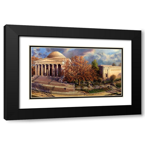 Washington Chronicle National Gallery of Art Black Modern Wood Framed Art Print with Double Matting by Wang, John Z.