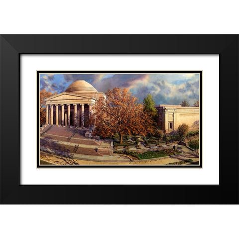 Washington Chronicle National Gallery of Art Black Modern Wood Framed Art Print with Double Matting by Wang, John Z.