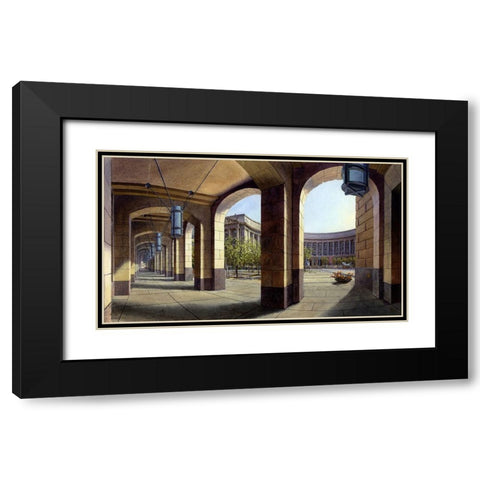 Washington Chronicle Federal Triangle Black Modern Wood Framed Art Print with Double Matting by Wang, John Z.