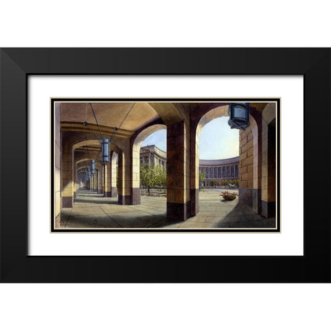 Washington Chronicle Federal Triangle Black Modern Wood Framed Art Print with Double Matting by Wang, John Z.