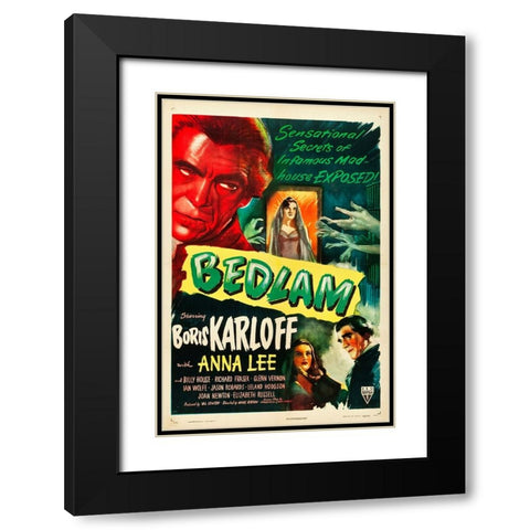 Bedlam-1945 Black Modern Wood Framed Art Print with Double Matting by Vintage Hollywood Archive