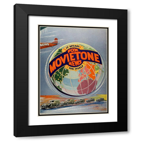 Fox Movietone News-1929 Black Modern Wood Framed Art Print with Double Matting by Vintage Hollywood Archive