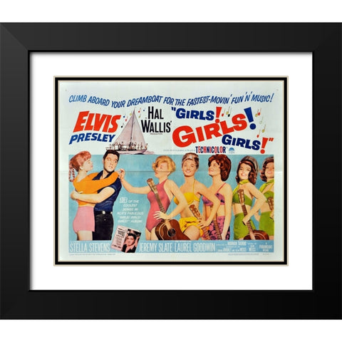Girls! Girls! Girls!-1962 Black Modern Wood Framed Art Print with Double Matting by Vintage Hollywood Archive