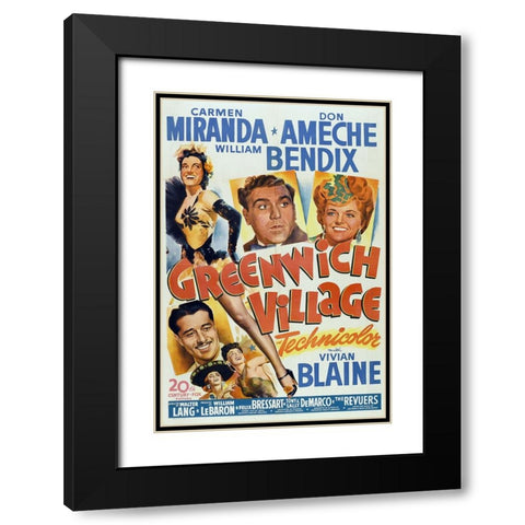 Greenwich Village-1944 Black Modern Wood Framed Art Print with Double Matting by Vintage Hollywood Archive