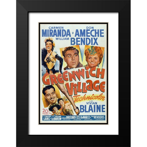 Greenwich Village-1944 Black Modern Wood Framed Art Print with Double Matting by Vintage Hollywood Archive