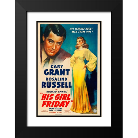 His Girl Friday-1940 Black Modern Wood Framed Art Print with Double Matting by Vintage Hollywood Archive