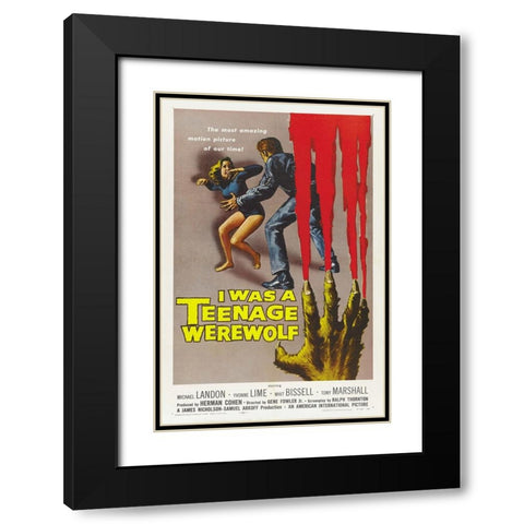 I Was a Teenage Werewolf-1957 Black Modern Wood Framed Art Print with Double Matting by Vintage Hollywood Archive