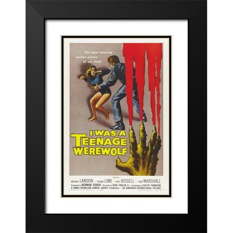 I Was a Teenage Werewolf-1957 Black Modern Wood Framed Art Print with Double Matting by Vintage Hollywood Archive