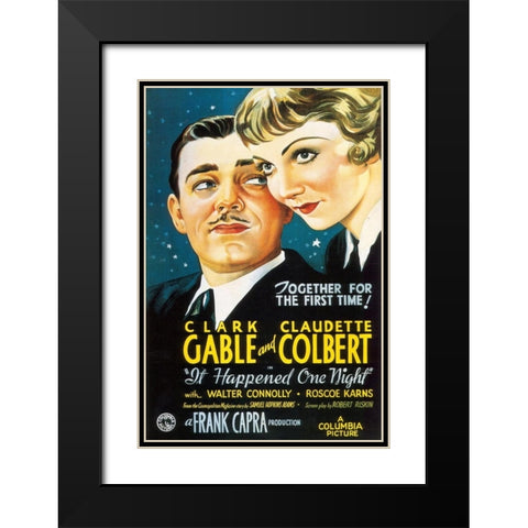 It Happened One Night Black Modern Wood Framed Art Print with Double Matting by Vintage Hollywood Archive