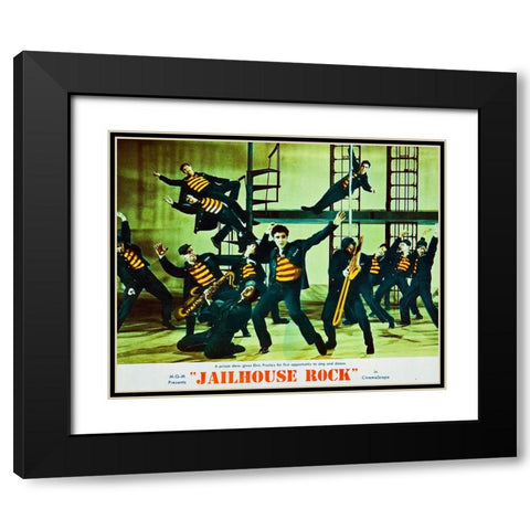 Jailhouse Rock-1957 Black Modern Wood Framed Art Print with Double Matting by Vintage Hollywood Archive