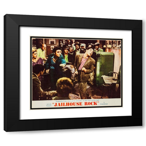 Jailhouse Rock-1957 Black Modern Wood Framed Art Print with Double Matting by Vintage Hollywood Archive