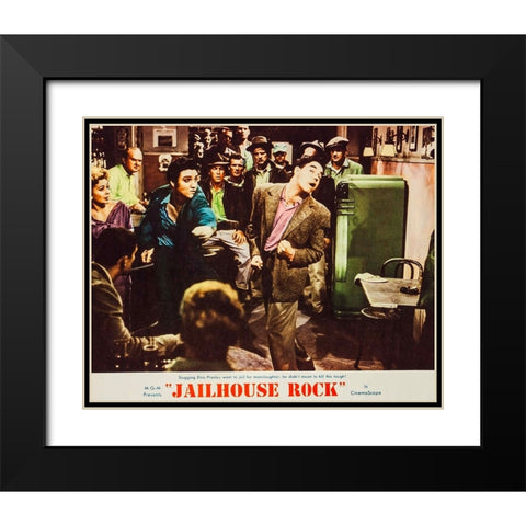 Jailhouse Rock-1957 Black Modern Wood Framed Art Print with Double Matting by Vintage Hollywood Archive