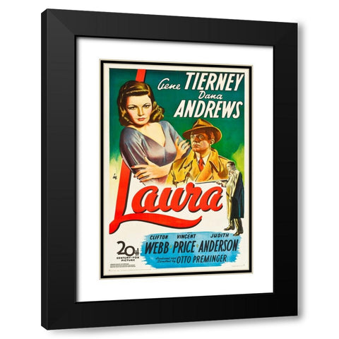 Laura-1944 Black Modern Wood Framed Art Print with Double Matting by Vintage Hollywood Archive