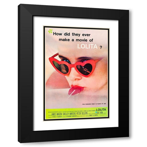 Lolita-1962 Black Modern Wood Framed Art Print with Double Matting by Vintage Hollywood Archive