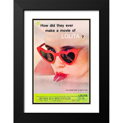 Lolita-1962 Black Modern Wood Framed Art Print with Double Matting by Vintage Hollywood Archive