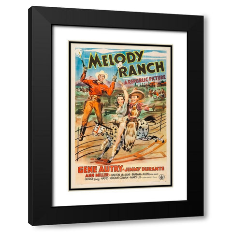 Melody Ranch-1940 Black Modern Wood Framed Art Print with Double Matting by Vintage Hollywood Archive