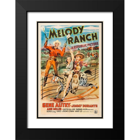 Melody Ranch-1940 Black Modern Wood Framed Art Print with Double Matting by Vintage Hollywood Archive