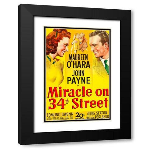Miracle on 34th Street-1947 Black Modern Wood Framed Art Print with Double Matting by Vintage Hollywood Archive
