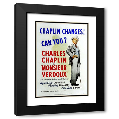 Monsieur Verdoux Black Modern Wood Framed Art Print with Double Matting by Vintage Hollywood Archive