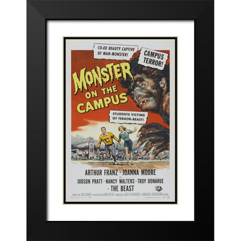 Monster on the Campus Black Modern Wood Framed Art Print with Double Matting by Vintage Hollywood Archive