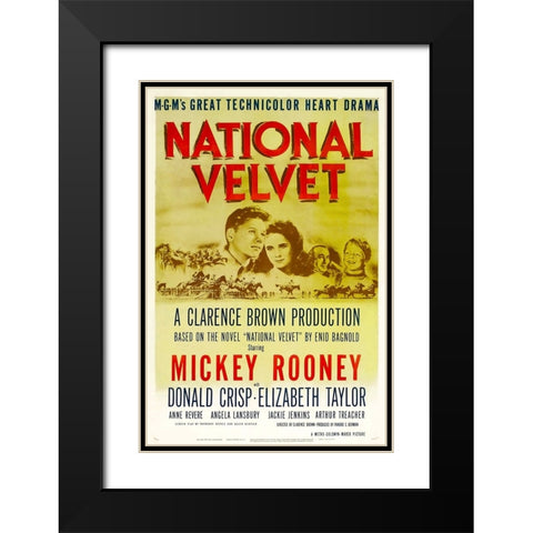 National Velvet-1944 Black Modern Wood Framed Art Print with Double Matting by Vintage Hollywood Archive