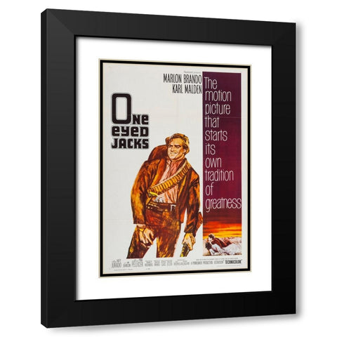 One-Eyed Jacks-1959 Black Modern Wood Framed Art Print with Double Matting by Vintage Hollywood Archive