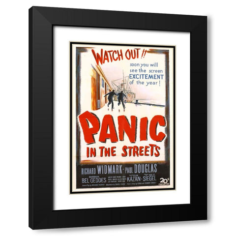 Panic in the Streets-1950 Black Modern Wood Framed Art Print with Double Matting by Vintage Hollywood Archive