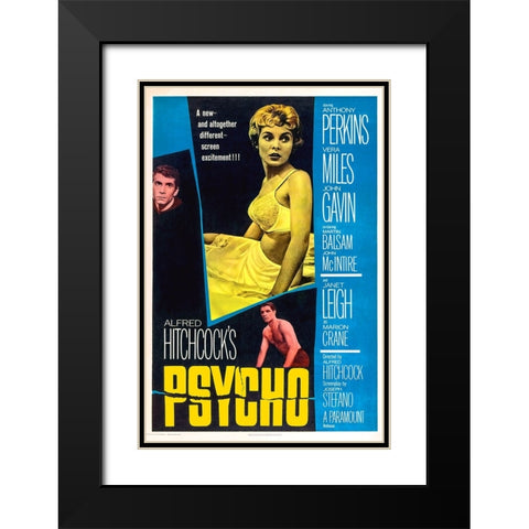 Psycho-1960 Black Modern Wood Framed Art Print with Double Matting by Vintage Hollywood Archive