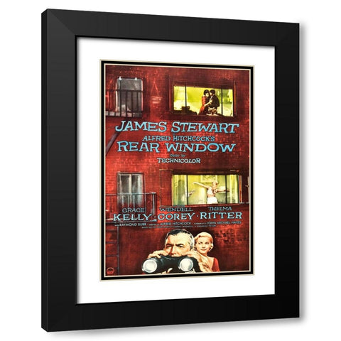 Rear Window-1954 Black Modern Wood Framed Art Print with Double Matting by Vintage Hollywood Archive