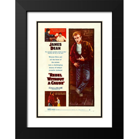 Rebel without a Cause-1955 Black Modern Wood Framed Art Print with Double Matting by Vintage Hollywood Archive