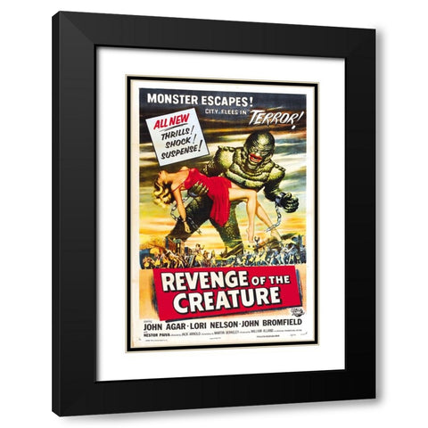 Revenge of the Creature-1955 Black Modern Wood Framed Art Print with Double Matting by Vintage Hollywood Archive