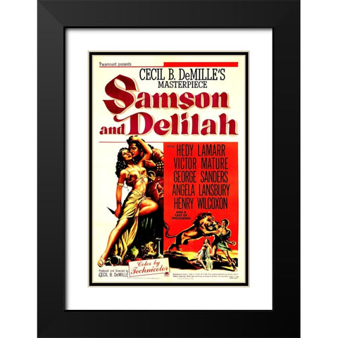 Samson and Delilah-1949 Black Modern Wood Framed Art Print with Double Matting by Vintage Hollywood Archive