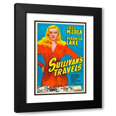 Sullivans Travels-1941 Black Modern Wood Framed Art Print with Double Matting by Vintage Hollywood Archive