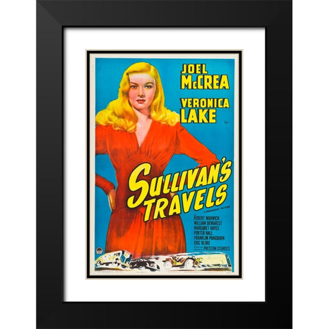 Sullivans Travels-1941 Black Modern Wood Framed Art Print with Double Matting by Vintage Hollywood Archive