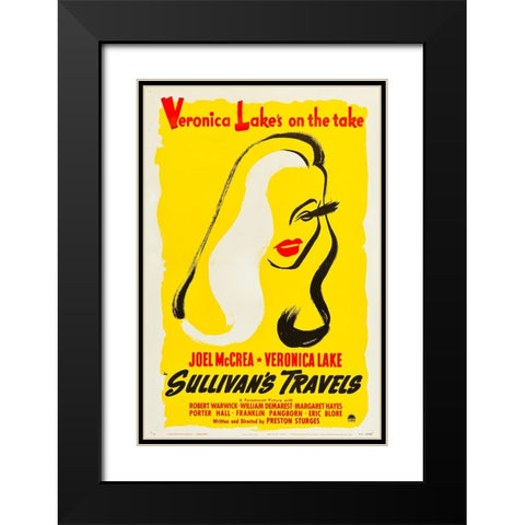 Sullivans Travels-1941 Black Modern Wood Framed Art Print with Double Matting by Vintage Hollywood Archive