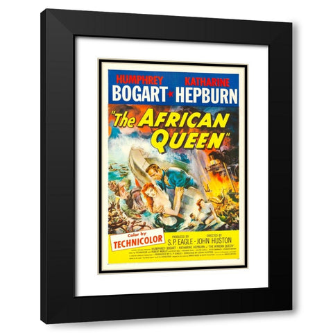 The African Queen-1952 Black Modern Wood Framed Art Print with Double Matting by Vintage Hollywood Archive